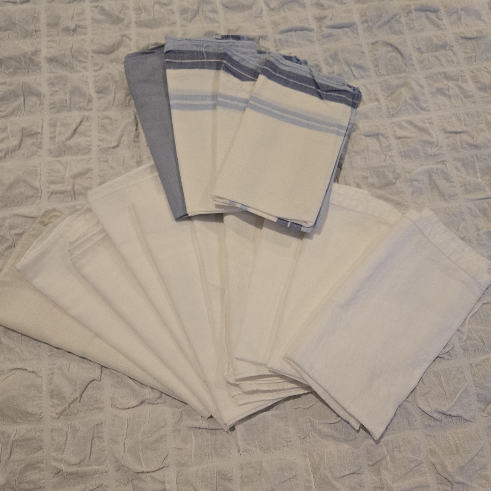 Lot of 14 Vintage Men’s Handkerchiefs – Mixed Styles, Very Good to Excellent Con